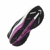 Championes de running Joma modelo Victory Lady, color negro con detalles en violeta, blanco y verde lima. Capellada de malla transpirable con sistema de ventilación VTS y ajuste termosellado JOMA SPORTECH, mediasuela de phylon ligero y suela de caucho DURABILITY.