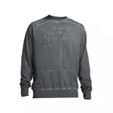 Buzo gris de cuello redondo con logo Nike bordado en el pecho.