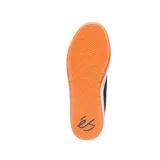 Zapatillas de skate negras con detalles en naranja, con logo de la marca en el lateral.