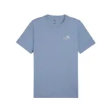 Remera celeste de algodón con logo de Puma bordado en blanco en el lado izquierdo del pecho.