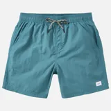 Short de baño Katin Poolside color verde agua, con cintura elástica y cordón ajustable.