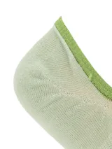 Medias tobilleras de fibra de bambú color verde claro, con ribete elástico en tono verde más oscuro.