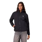 Campera reversible de corte regular, con cierre frontal completo y cuello alto. Presenta un diseño minimalista en color negro con logo de la marca en el pecho y bolsillos laterales.