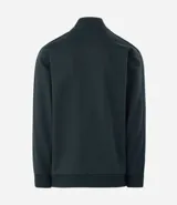 Buzo deportivo Get Over de color verde oscuro, confeccionado en tejido de algodón y poliéster. Presenta cuello alto, cierre frontal completo con cremallera, mangas largas con puños ajustados y bolsillos laterales. Incluye un pequeño lettering bordado en el pecho.