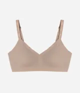 Soutien Lov de microfibra color beige, con escote en V, tirantes ajustables y copas desmontables.