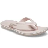 Ojotas Crocs modelo Crocband™ Flip, color verde militar con una línea blanca en la entresuela y tira superior de TPU.