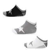 Pack de tres pares de medias cortas tipo soquete, con diseño de estrella lateral y logo de la marca en la parte inferior.