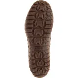 Championes casuales Caterpillar modelo Instruct, color beige con detalles en marrón oscuro. Presentan un diseño de corte bajo con cordones, confeccionados en cuero sintético y malla transpirable, con suela de goma flexible y logo de la marca en el lateral.