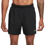 Short Nike Challenger de color negro, diseñado para running y entrenamiento, con cintura elástica y logo reflectante de la marca en la pierna izquierda.
