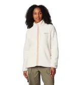 Campera polar de textura suave y abrigada, con cierre frontal completo, cuello alto y bolsillo en el pecho con cierre. Presenta detalles de ribete en contraste en el cuello, puños y a lo largo del cierre.