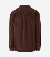 Camisa de hombre confeccionada en tejido de pana (cotelé) de algodón, con cuello solapa, cierre frontal abotonado, mangas largas con puños y un bolsillo aplicado en el pecho.