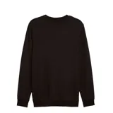 Buzo de cuello redondo Puma, color negro, con logo de la marca estampado en blanco en el pecho. Presenta puños y ruedo acanalados.