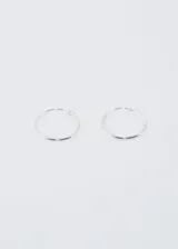 Par de aros tipo argolla de plata 925.