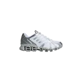 Championes Adidas Mega Ghostride, color blanco con detalles plateados, suela con amortiguación y diseño técnico.