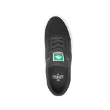 Championes de skate Emerica modelo Provost G6, color negro con detalles en blanco y verde. Confeccionados en lona y gamuza, cuentan con suela vulcanizada blanca con línea verde y etiqueta de la marca en la lengüeta.