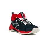 Championes Diadora Match Point para hombre, color azul marino con detalles en rojo y blanco.