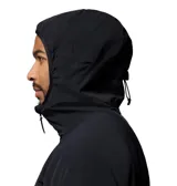 Campera Columbia Titanium modelo Silver Leaf Lite Hoo Omni-Shield de color negro, con capucha y cierre frontal. Incorpora tecnología de aislamiento elástico y repelencia avanzada contra humedad y manchas.