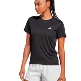 Remera deportiva Adidas Run It para mujer, color negro con logo blanco en el pecho. Confeccionada en tejido transpirable AEROREADY y malla en la espalda para mayor ventilación.