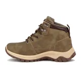 Bota acordonada color marrón con suela marrón y beige, con detalle de la marca Country en el lateral.