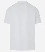 Remera de hombre color beige claro, de corte slim, con cuello redondo y mangas cortas. Tejido acanalado sin estampa.