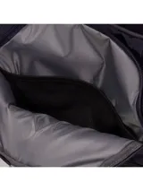 Mochila unisex negra con logo reflectante de Cat, correas acolchadas ajustables, correa para el pecho, bolsillos laterales de tela y cremallera en forma de U. Compartimento principal con bolsillos interiores y llavero fijo. Cordón elástico delantero. Volumen: 40 l.