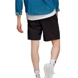 Short deportivo Adidas de hombre, color negro con logo blanco en la pierna derecha. Confeccionado en tejido transpirable AEROREADY y cintura elástica con cordón ajustable.