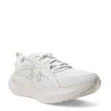 Championes de running Under Armour modelo Assert 11, color blanco, con diseño de malla transpirable y refuerzos sintéticos. Presenta el logo de la marca en el lateral y suela con tecnología de amortiguación.