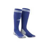 Medias de fútbol Adidas Adi Sock 18, color azul con tres rayas horizontales blancas en la parte superior y logo de Adidas en el frente.