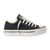 Championes Converse Chuck Taylor All Star con plataforma, color negro con suela blanca.