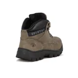 Bota acordonada color gris topo con suela track negra.