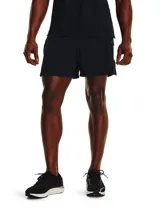Short deportivo Under Armour modelo Launch Pro 5, de color negro, con tejido ultraligero y elástico, cintura elástica con cordón interno y forro de malla transpirable.