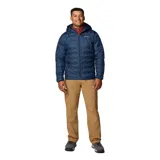 Campera Columbia Delta Ridge II Down color azul marino con capucha, diseño acolchado termosellado con tecnología Omni-Heat y Omni-Shield, cierre frontal completo y bolsillos con cremallera.