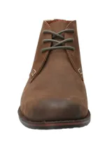 Botín de cuero engrasado marrón Rockford modelo Smith I, con cordones, suela de goma y detalle de costuras en el lateral.