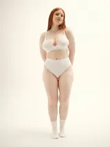 Culotte de tiro alto color blanco, de diseño liso, confeccionado con tejido sustentable y suave.