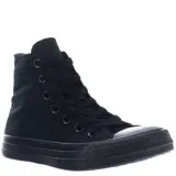 Championes Converse Chuck Taylor All Star de caña alta, color negro, con suela de goma y puntera reforzada.