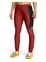 Pantalón deportivo Under Armour de corte ajustado, color rojo bordó con paneles laterales negros. Cuenta con cintura elástica y logo de la marca en el muslo izquierdo.