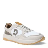 Championes urbanos Democrata modelo Lushio, color verde musgo con detalles en negro y suela blanca con base color tostado. Presentan cierre con cordones y logo de la marca en el lateral.