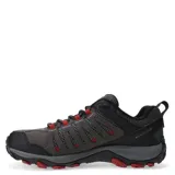 Championes de trekking Merrell Crosslander 3, color gris oscuro con detalles en negro y rojo.