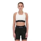 Top deportivo blanco de sujeción media con tecnología NB DRYx, tirantes anchos y banda elástica con logo New Balance.