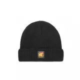 Gorro de lana negro con logo de Santa Cruz en el frente.
