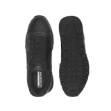 Championes urbanos Reebok modelo Glide, color negro, con diseño clásico de caña baja, confeccionados en material sintético con detalles de costuras y logo de la marca en el lateral y lengüeta.