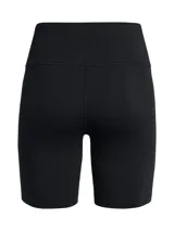 Short deportivo Under Armour de tiro alto, confeccionado en tejido de mezcla de algodón, poliéster y elastano. Presenta un diseño ajustado con logo de la marca estampado en la pierna derecha.