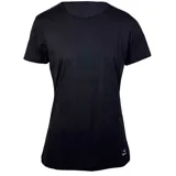 Remera de mujer Topper básica, color negro, de corte clásico y mangas cortas.