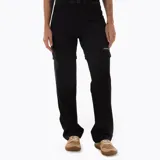 Pantalon de trekking color negro, de corte recto y diseño funcional con múltiples bolsillos y cintura ajustable con cinturón integrado.