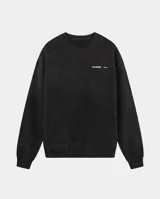 Buzo de cuello redondo con efecto stone wash, confeccionado en tejido de algodón y poliéster con interior de felpa. Presenta un corte regular, puños y cintura acanalados, y el logo de la marca estampado en el pecho.