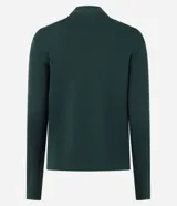 Sweater de punto negro con cuello redondo y mangas largas, diseñado con un calce clásico y versátil.