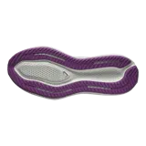 Championes de running Salomon modelo Aero Glide 3, color blanco con detalles en lila y suela morada. Cuentan con amortiguación de alta densidad y capellada de malla sin costuras.