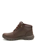 Bota de cuero color marrón Caterpillar modelo Threshold Chukka, con cordones, suela de goma con tracción y logo de la marca grabado en el lateral y en la puntera.