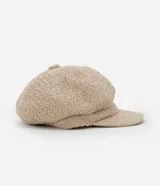 Boina color beige confeccionada en tweed con visera curva.