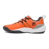 Championes de tenis Fila Winner Clay, color naranja con detalles en negro y suela blanca.